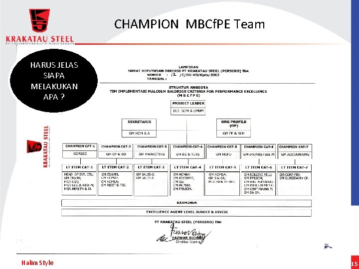 CHAMPION MBCf. PE Team HARUS JELAS SIAPA MELAKUKAN APA ? Halim Style 15 