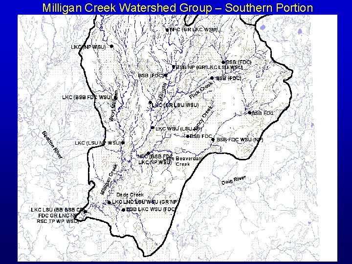 Milligan Creek Watershed Group – Southern Portion 