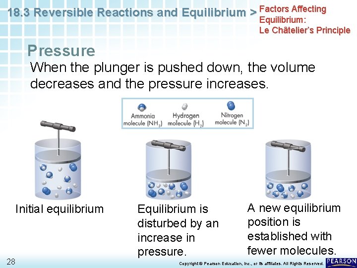 18. 3 Reversible Reactions and Equilibrium > Factors Affecting Equilibrium: Le Châtelier’s Principle Pressure