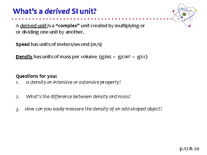 What’s a derived SI unit? A derived unit is a “complex” unit created by