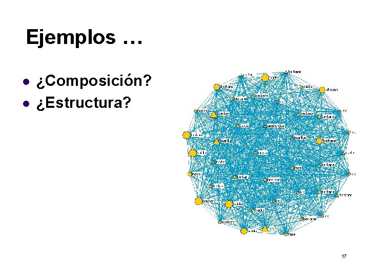 Ejemplos … l l ¿Composición? ¿Estructura? 17 