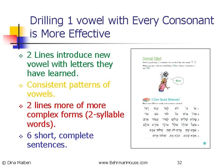 Drilling 1 vowel with Every Consonant is More Effective v v 2 Lines introduce