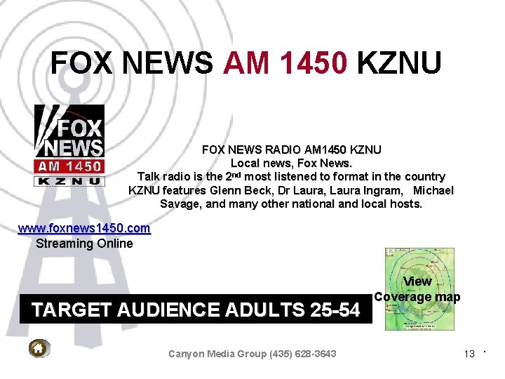 FOX NEWS AM 1450 KZNU FOX NEWS RADIO AM 1450 KZNU Local news, Fox