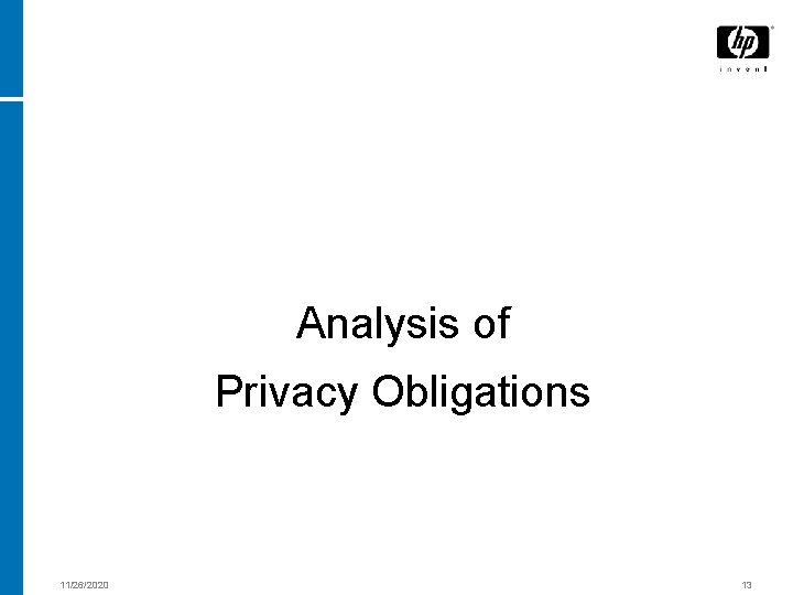 Analysis of Privacy Obligations 11/26/2020 13 