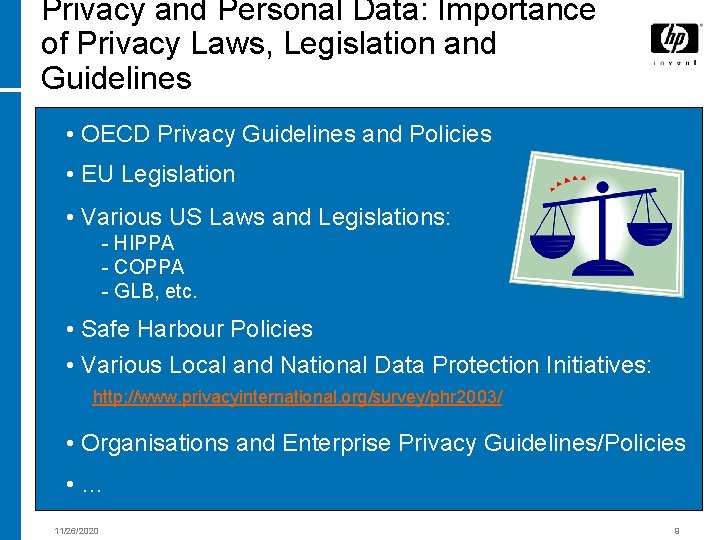 Privacy and Personal Data: Importance of Privacy Laws, Legislation and Guidelines • OECD Privacy