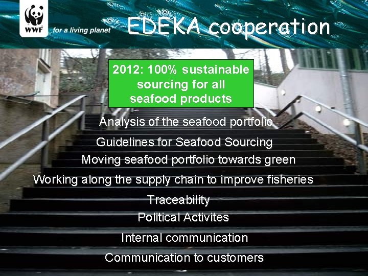 EDEKA cooperation 2012: 100% sustainable sourcing for all seafood products Analysis of the seafood