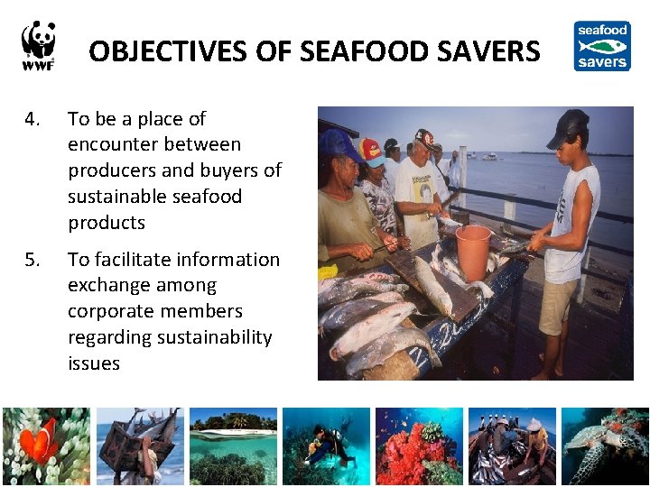 OBJECTIVES OF SEAFOOD SAVERS 4. To be a place of encounter between producers and