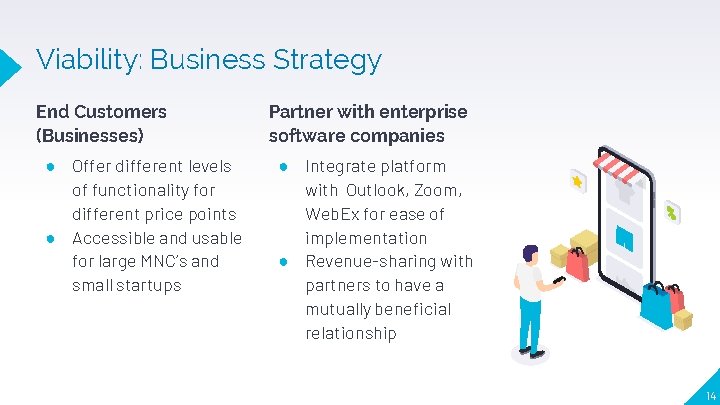 Viability: Business Strategy End Customers (Businesses) ● Offer different levels of functionality for different