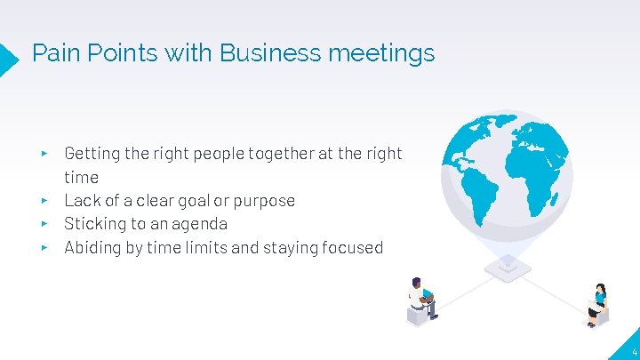 Pain Points with Business meetings Getting the right people together at the right time