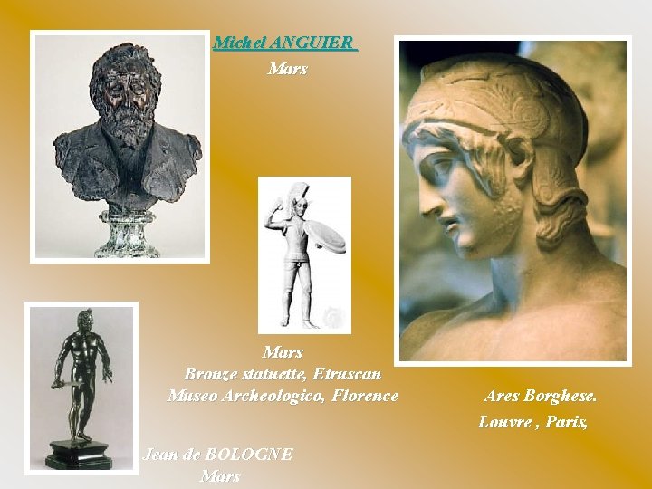 Michel ANGUIER Mars Bronze statuette, Etruscan Museo Archeologico, Florence Jean de BOLOGNE Mars Ares