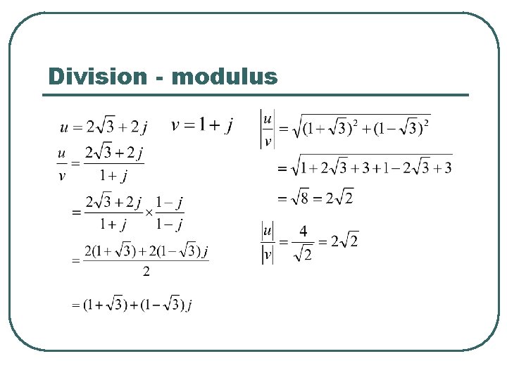 Division - modulus 