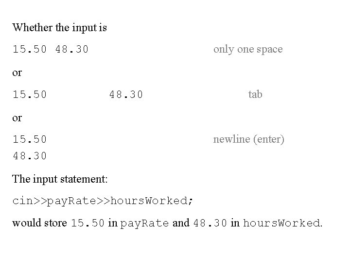 Whether the input is only one space 15. 50 48. 30 or 15. 50 Whether the input is only one space 15. 50 48. 30 or 15. 50