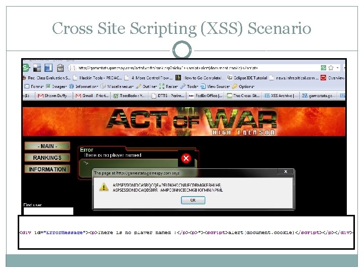 Cross Site Scripting (XSS) Scenario 