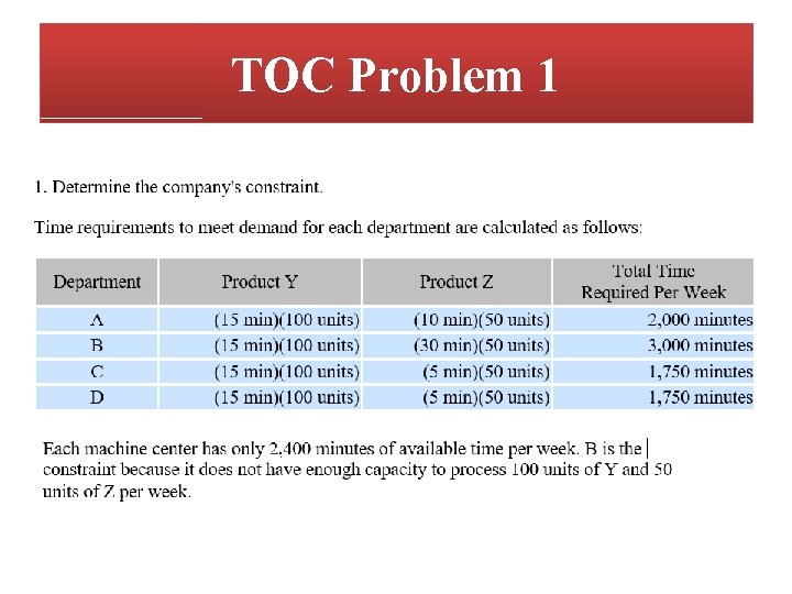 TOC Problem 1 TOC Problem 1