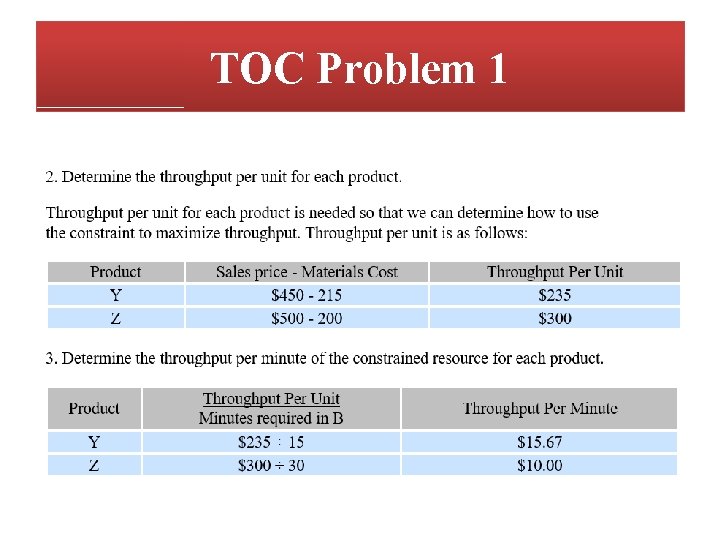 TOC Problem 1 TOC Problem 1