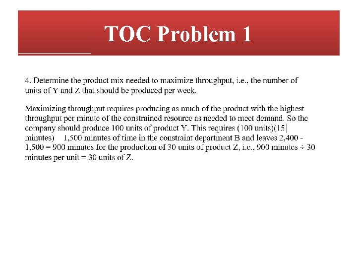 TOC Problem 1 TOC Problem 1