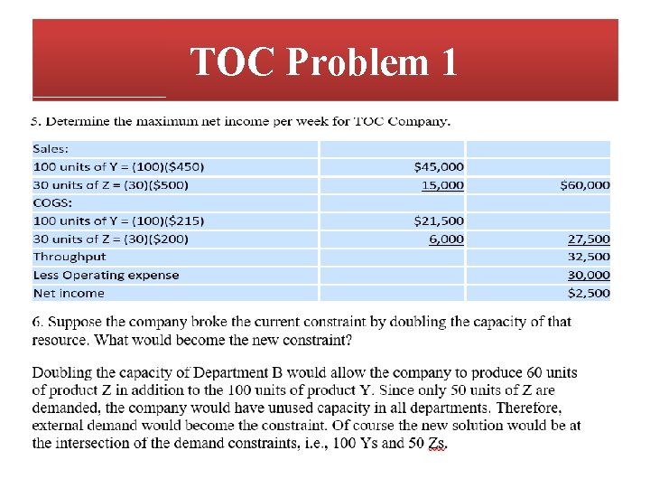 TOC Problem 1 TOC Problem 1