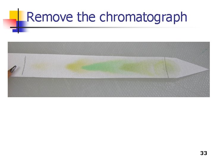 Remove the chromatograph 33 