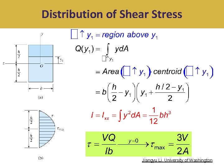 Distribution of Shear Stress Jiangyu Li, University of Washington 