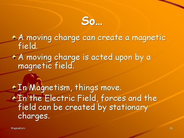 So… A moving charge can create a magnetic field. A moving charge is acted