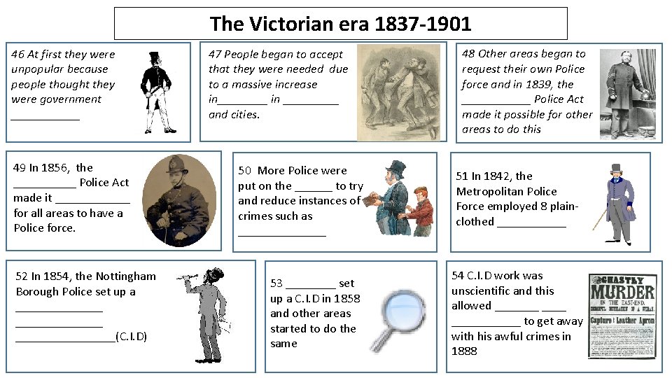 The Victorian era 1837 -1901 46 At first they were unpopular because people thought