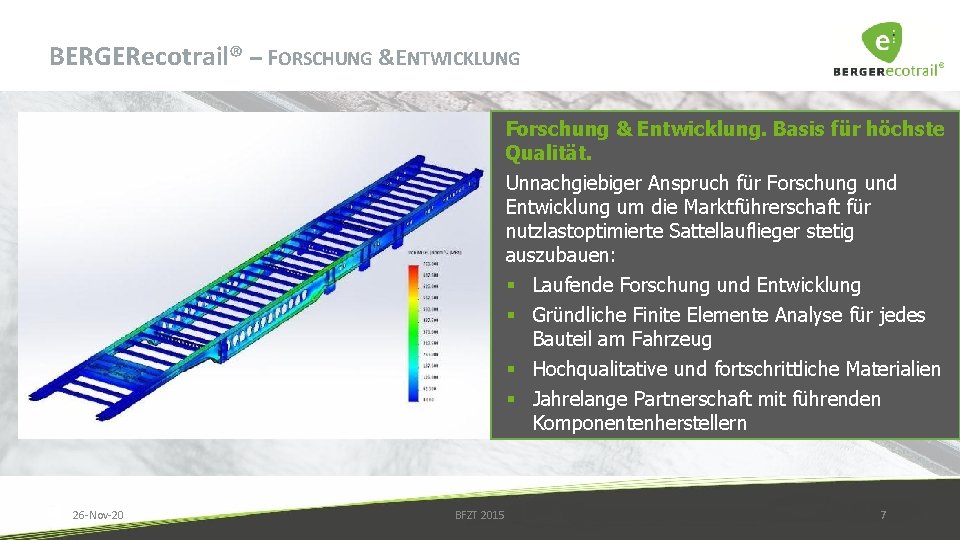 BERGERecotrail® – FORSCHUNG &ENTWICKLUNG Forschung & Entwicklung. Basis für höchste Qualität. Unnachgiebiger Anspruch für