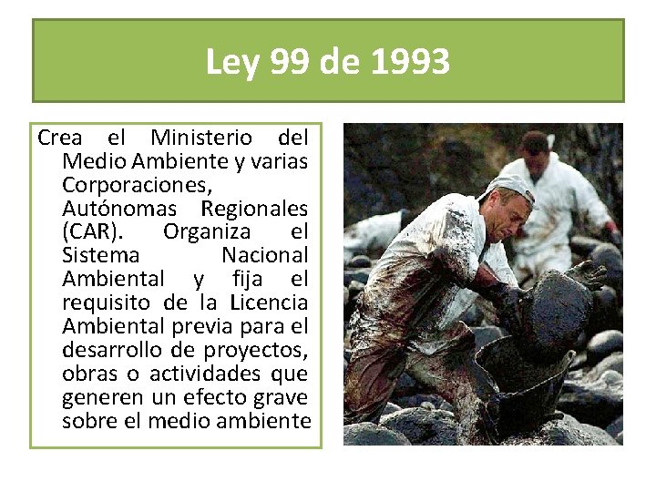 Ley 99 de 1993 Crea el Ministerio del Medio Ambiente y varias Corporaciones, Autónomas