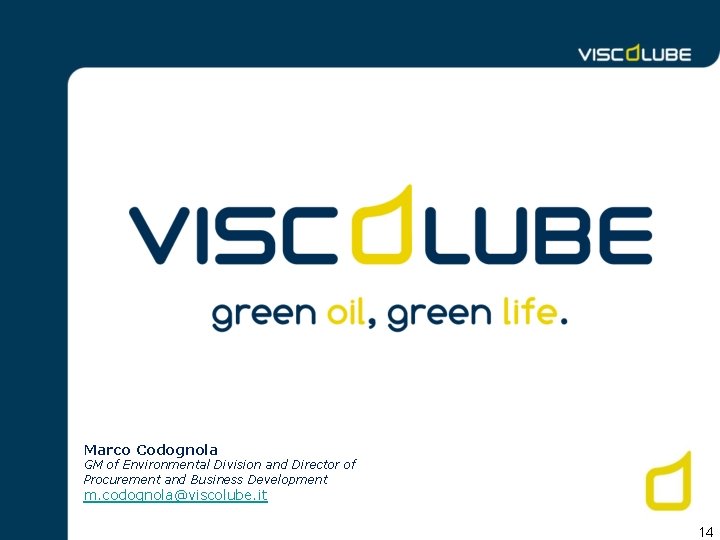 Marco Codognola GM of Environmental Division and Director of Procurement and Business Development m.