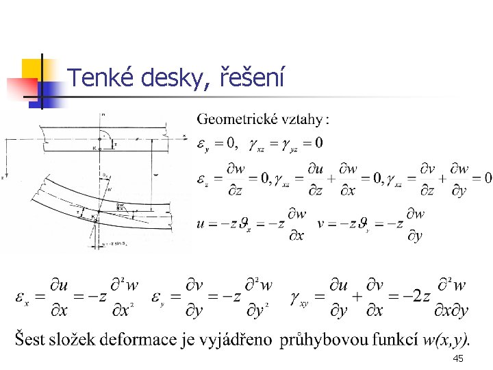 Tenké desky, řešení 45 