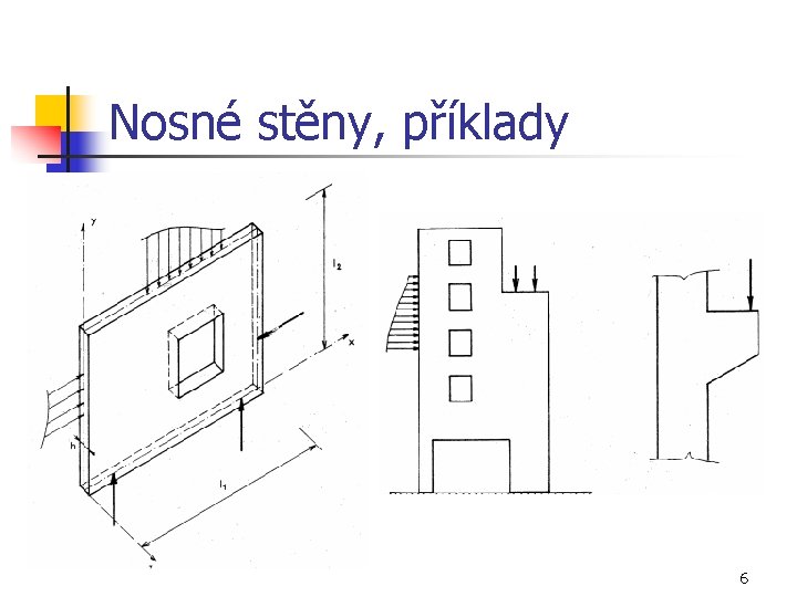 Nosné stěny, příklady 6 