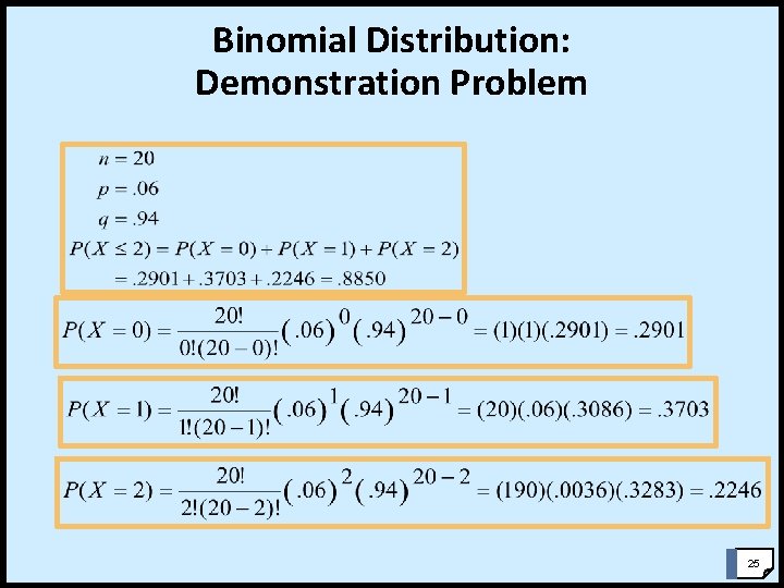 Binomial Distribution: Demonstration Problem 25 Binomial Distribution: Demonstration Problem 25