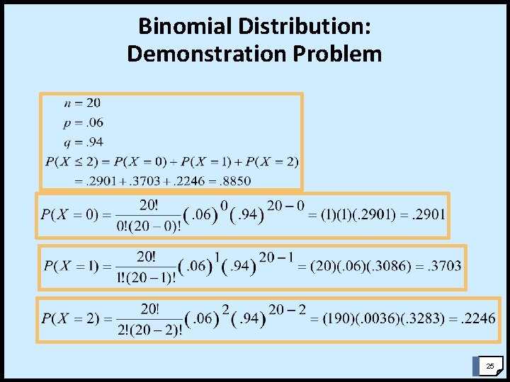 Binomial Distribution: Demonstration Problem 25 