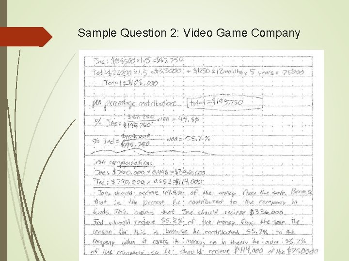 Sample Question 2: Video Game Company 