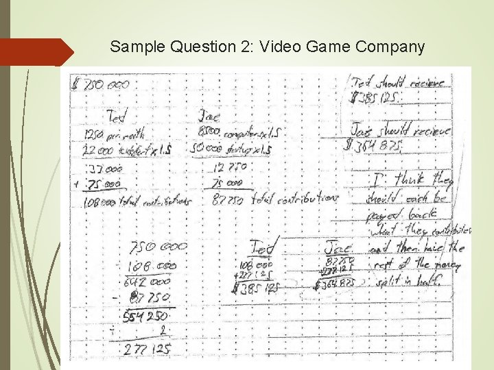 Sample Question 2: Video Game Company 