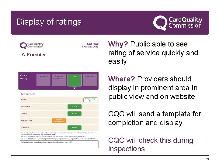 Display of ratings A Provider Why? Public able to see rating of service quickly