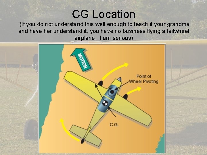 CG Location (If you do not understand this well enough to teach it your