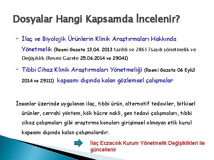 Dosyalar Hangi Kapsamda İncelenir? İlaç ve Biyolojik Ürünlerin Klinik Araştırmaları Hakkında Yönetmelik (Resmi Gazete