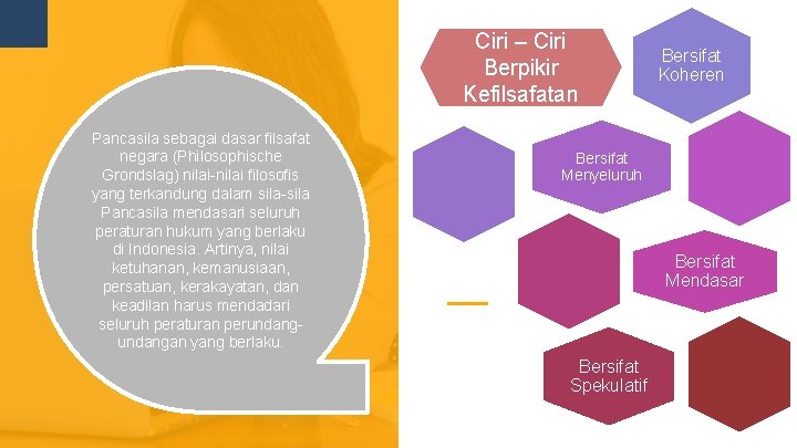 Ciri – Ciri Berpikir Kefilsafatan Pancasila sebagai dasar filsafat negara (Philosophische Grondslag) nilai-nilai filosofis