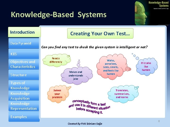 Knowledge-Based Systems Introduction Data Pyramid Creating Your Own Test… Can you find any test