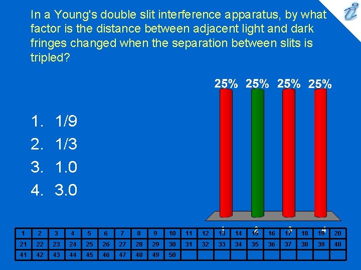 In a Young's double slit interference apparatus, by what factor is the distance between