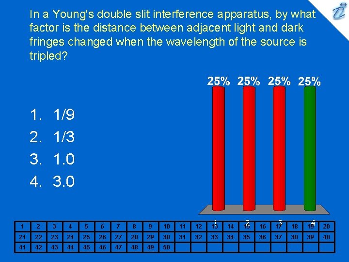 In a Young's double slit interference apparatus, by what factor is the distance between