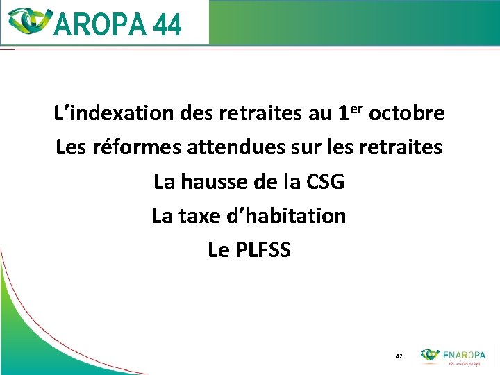  L’indexation des retraites au 1 er octobre Les réformes attendues sur les retraites