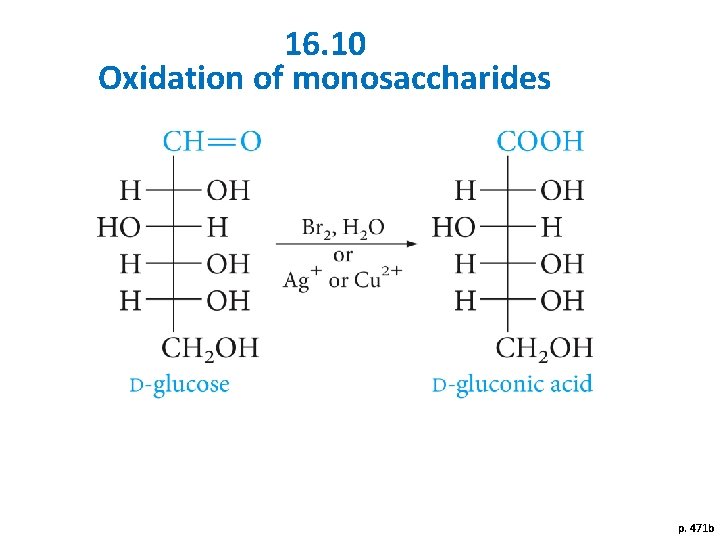 16. 10 Oxidation of monosaccharides p. 471 b 