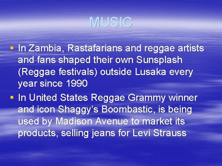 MUSIC § In Zambia, Rastafarians and reggae artists and fans shaped their own Sunsplash