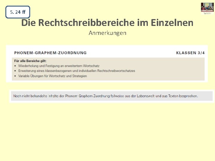 S. 24 ff Die Rechtschreibbereiche im Einzelnen Anmerkungen 