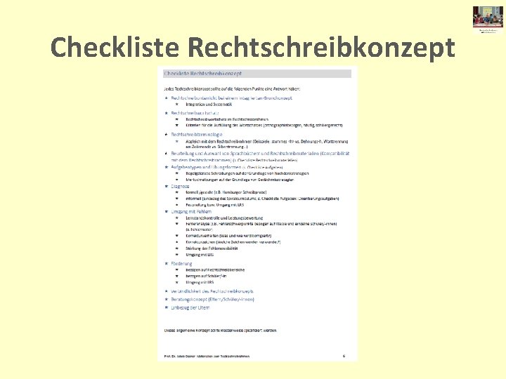 Checkliste Rechtschreibkonzept 