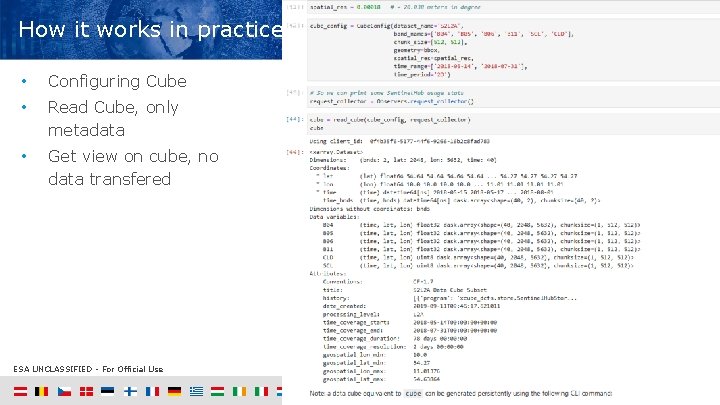 How it works in practice • Configuring Cube • Read Cube, only metadata •