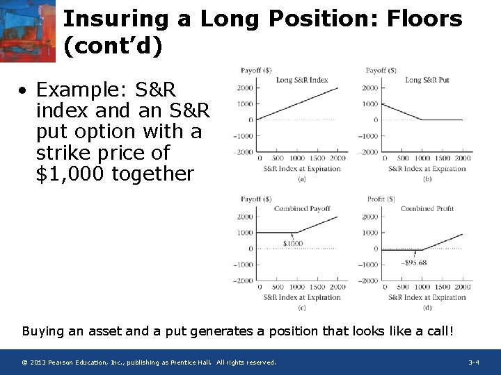 Insuring a Long Position: Floors (cont’d) • Example: S&R index and an S&R put