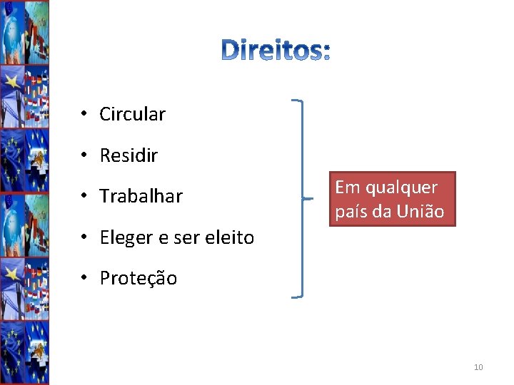  • Circular • Residir • Trabalhar Em qualquer país da União • Eleger