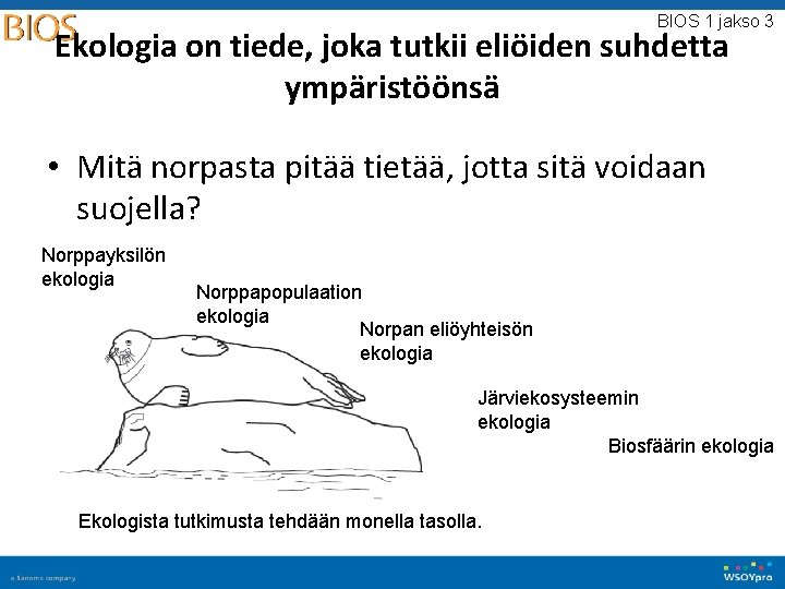 BIOS 1 jakso 3 Ekologia on tiede, joka tutkii eliöiden suhdetta ympäristöönsä • Mitä BIOS 1 jakso 3 Ekologia on tiede, joka tutkii eliöiden suhdetta ympäristöönsä • Mitä